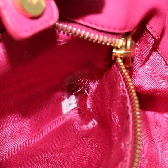 PRADA Hand Bag Nylon 2way White Gold Auth 141530 - Picture 10 of 16